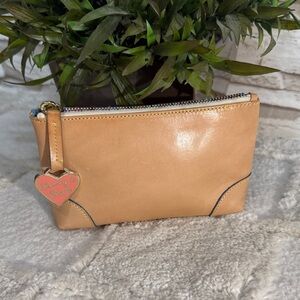 DOONEY & BURKE Tan Leather Women's small wristlet